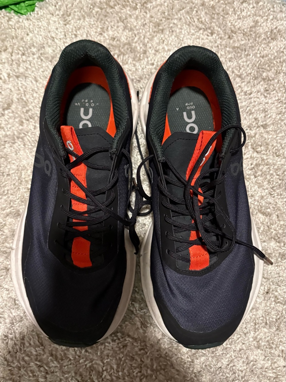 On Running Women's Lightweight Running Shoes - Black with Orange